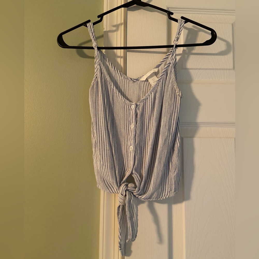 Blue and White Tank with Tie, H&M size 2